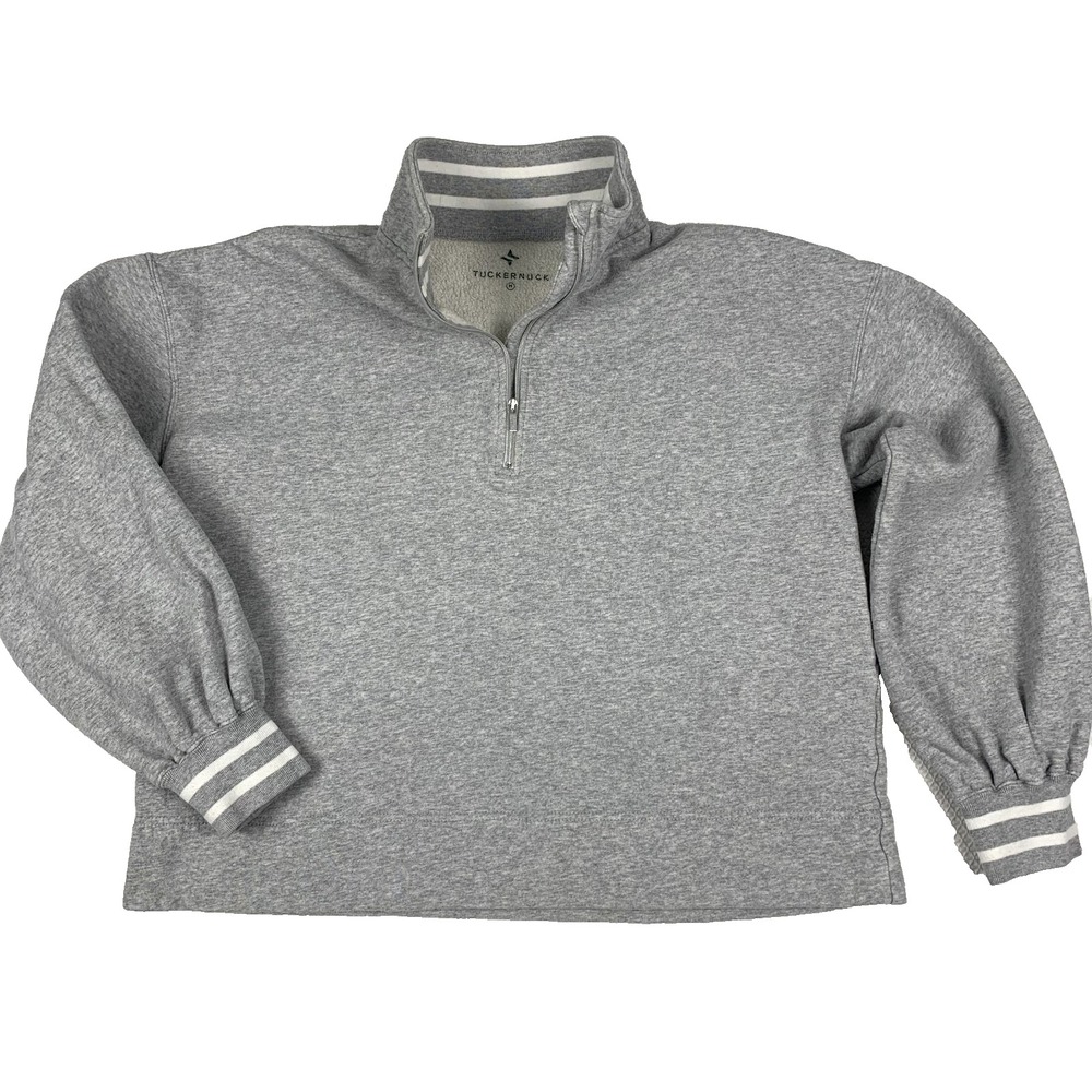 Tuckernuck TNUCK Sport Heathered Gray Carlson Quarter Zip Pullover Womens Medium